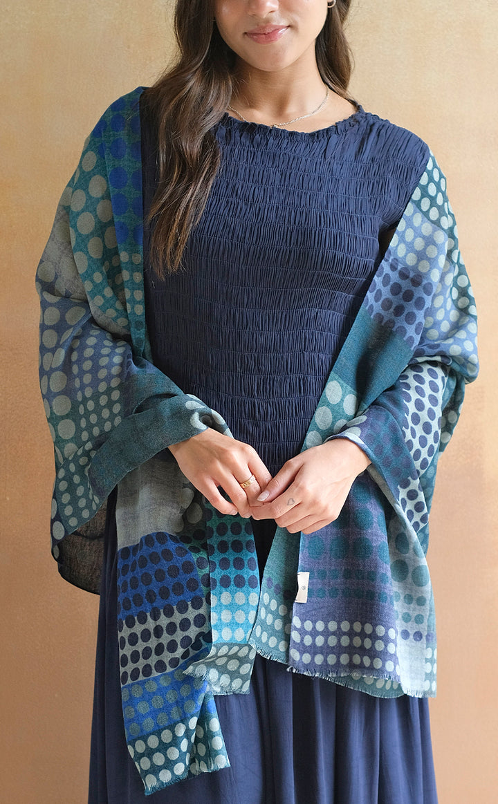 Cobalt Polka Stole