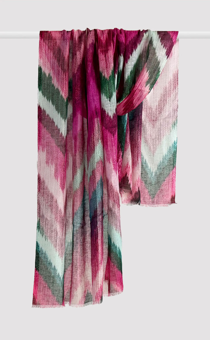 Camellia Chevron Linen Modal Stole