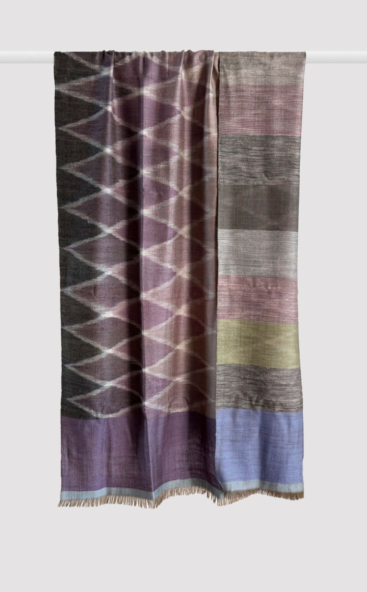 Pashmina Midnight Ikat Reversible Shawl