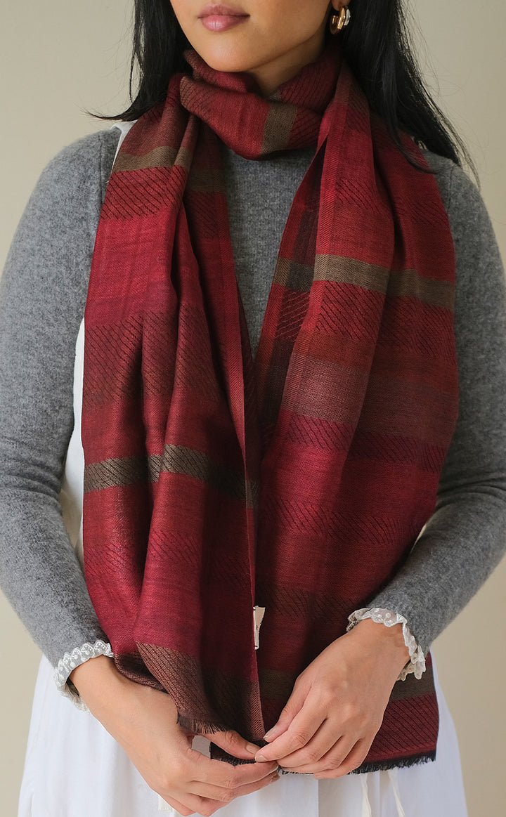 Ruby Stria Merino Muffler