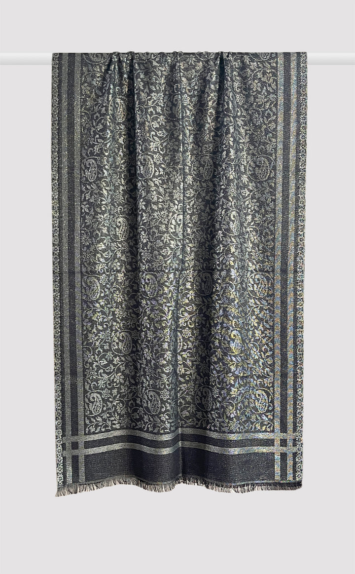 Black Gold Zari Wool Jacquard