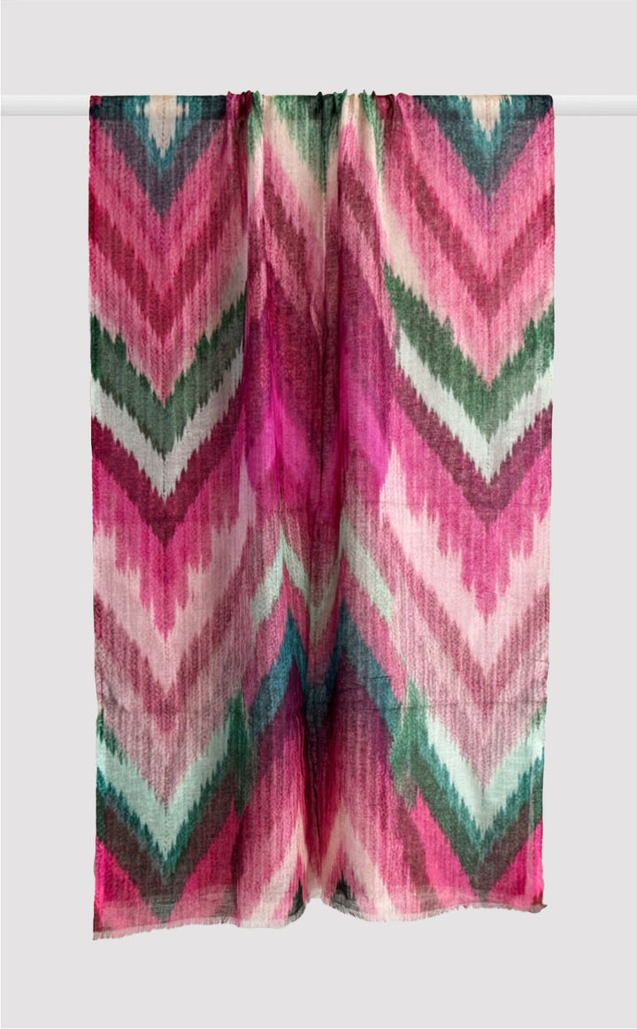 Camellia Chevron Linen Modal Stole