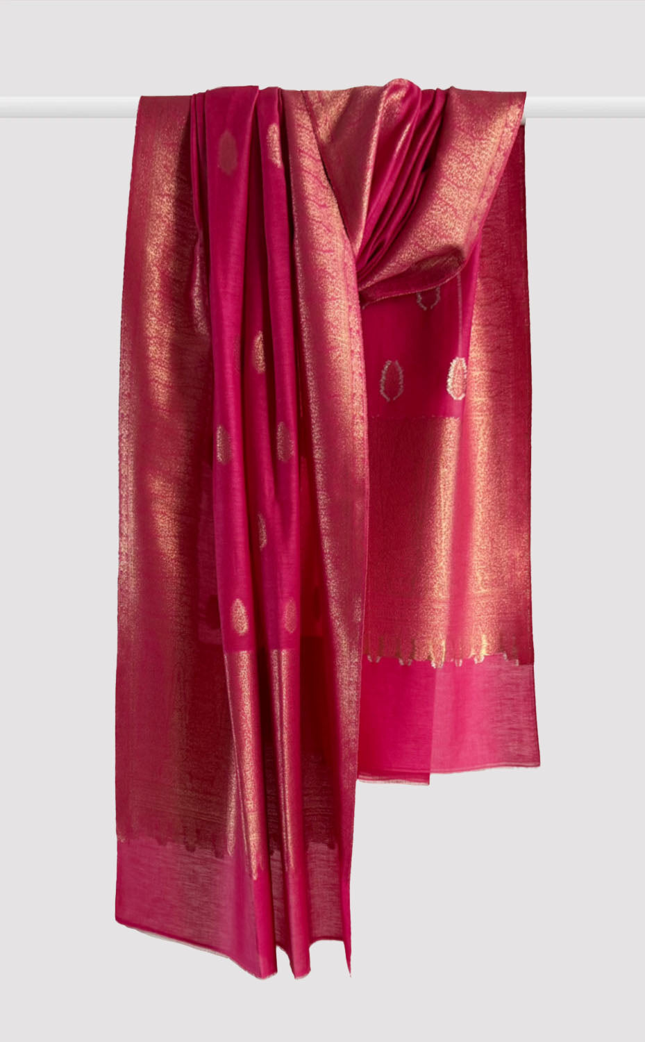 Pink and Gold Zari Kani Shawl