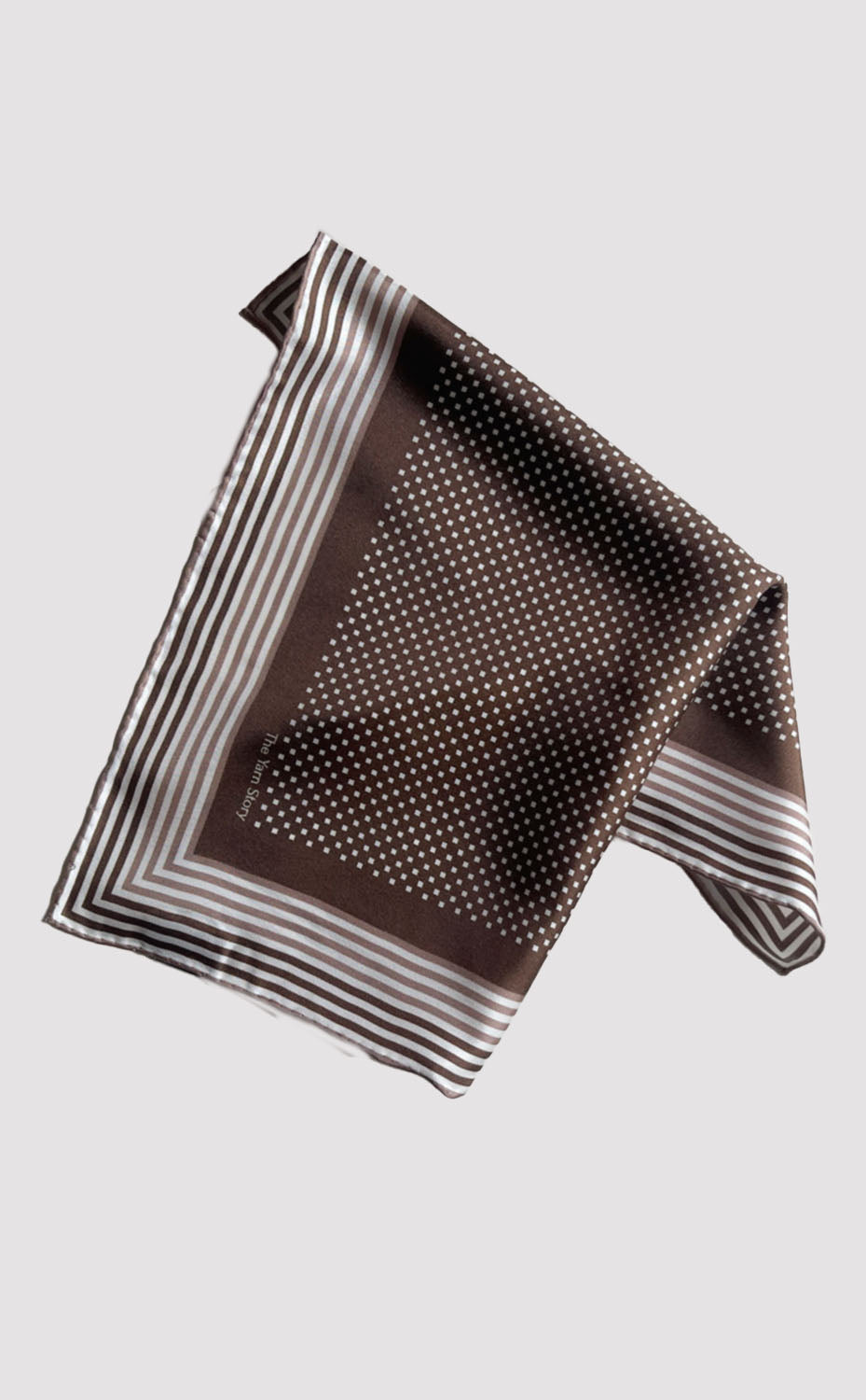Cocoa Pixel Stripe Pocket Square