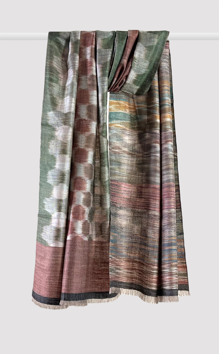 Pashmina Earth Ikat Reversible Stole