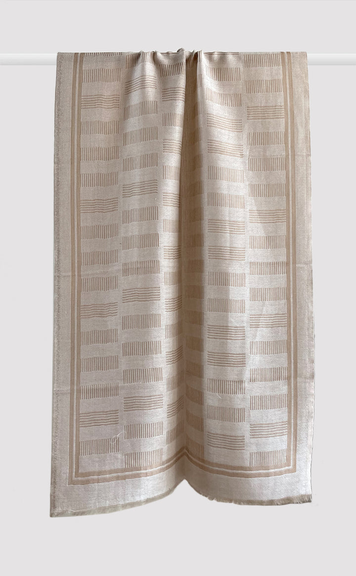 Ivory Maze Zari Stole
