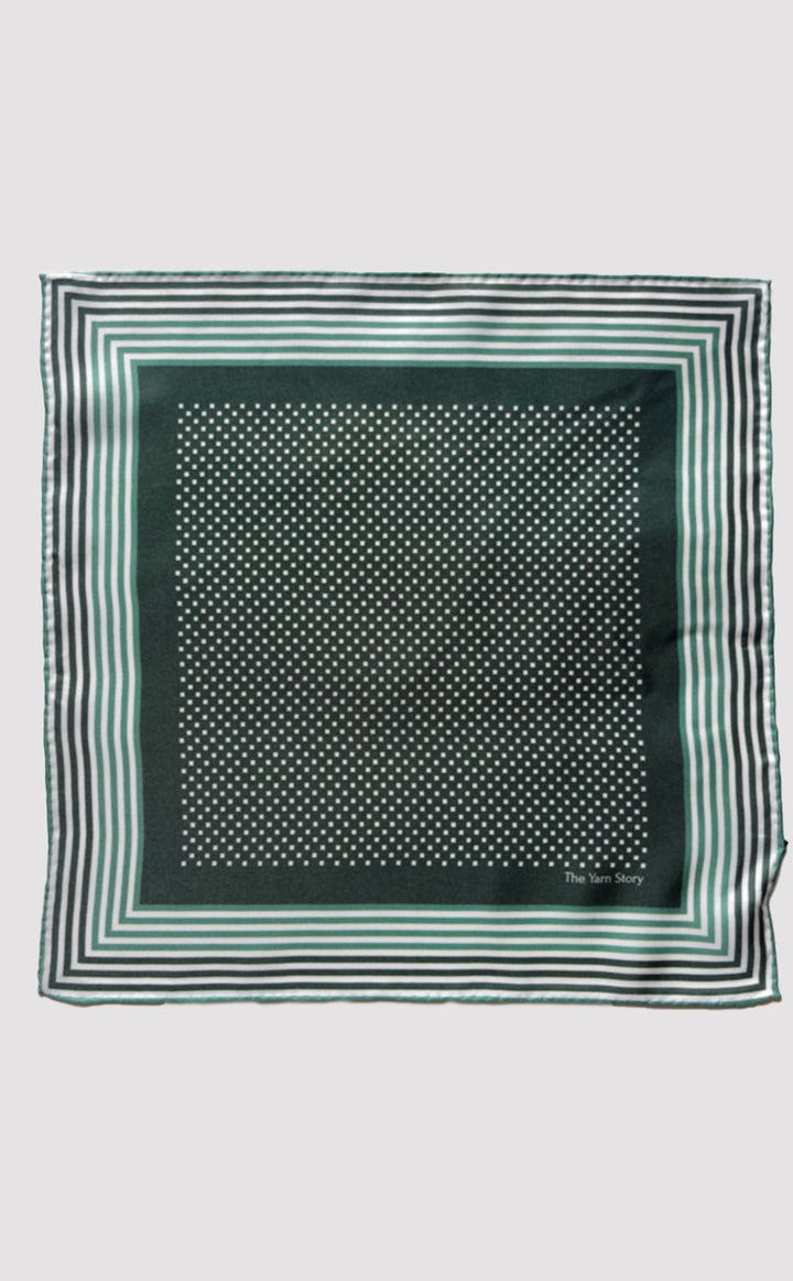 Jade Pixel Stripe Pocket Square