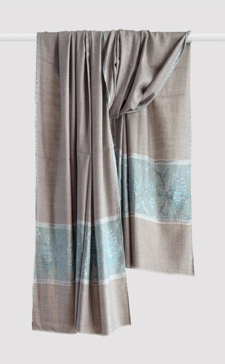 Pashmina Hand-Embroidered Glacial Shawl
