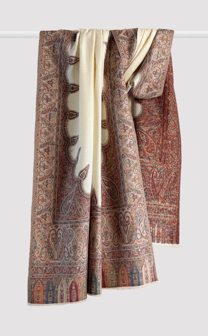 Kshira Paisley Kani Shawl