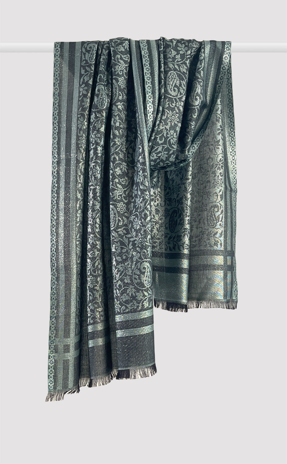 Festive Zari Wool Stole for Her