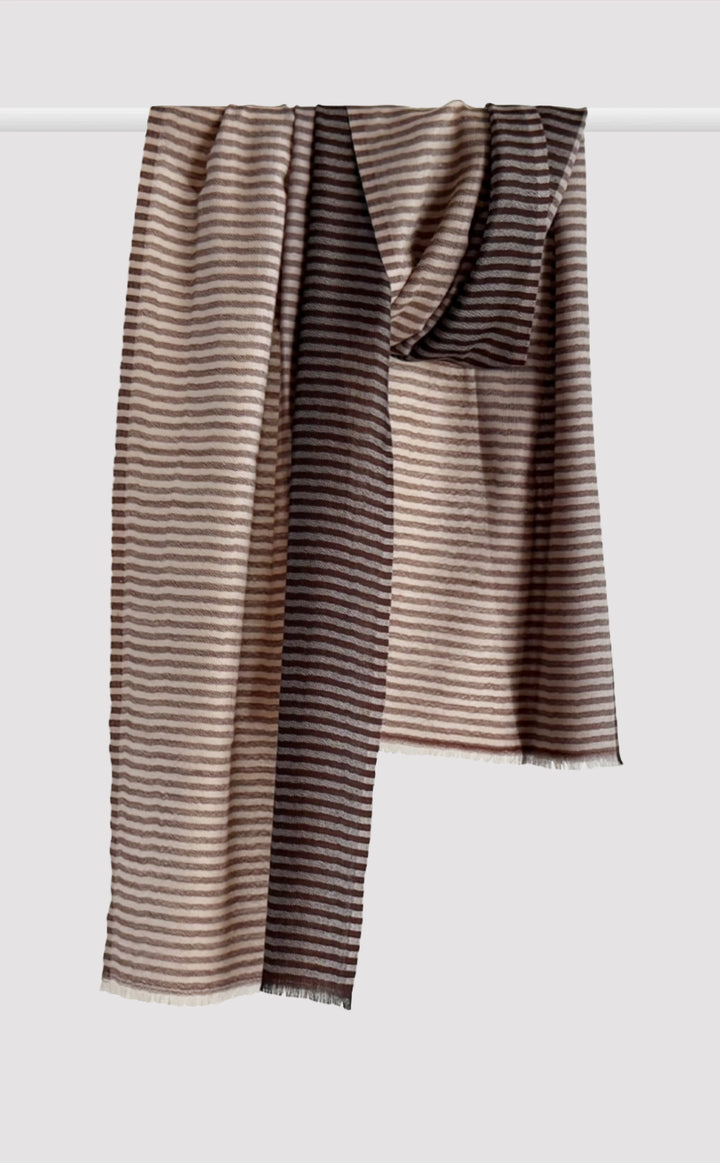 Espresso Striped Merino Muffler
