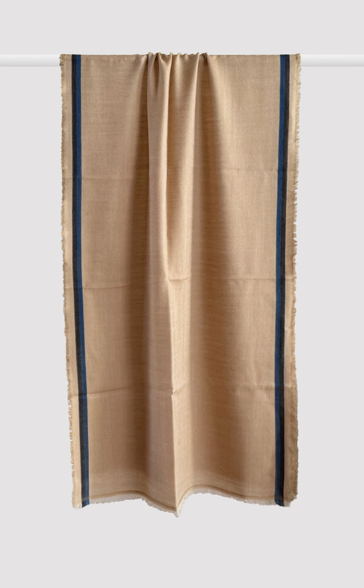 Beige Line Merino Stole