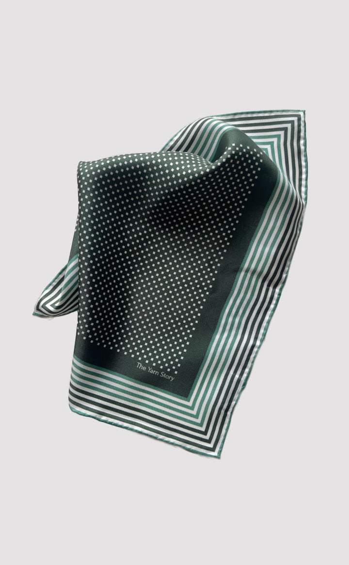 Jade Pixel Stripe Pocket Square