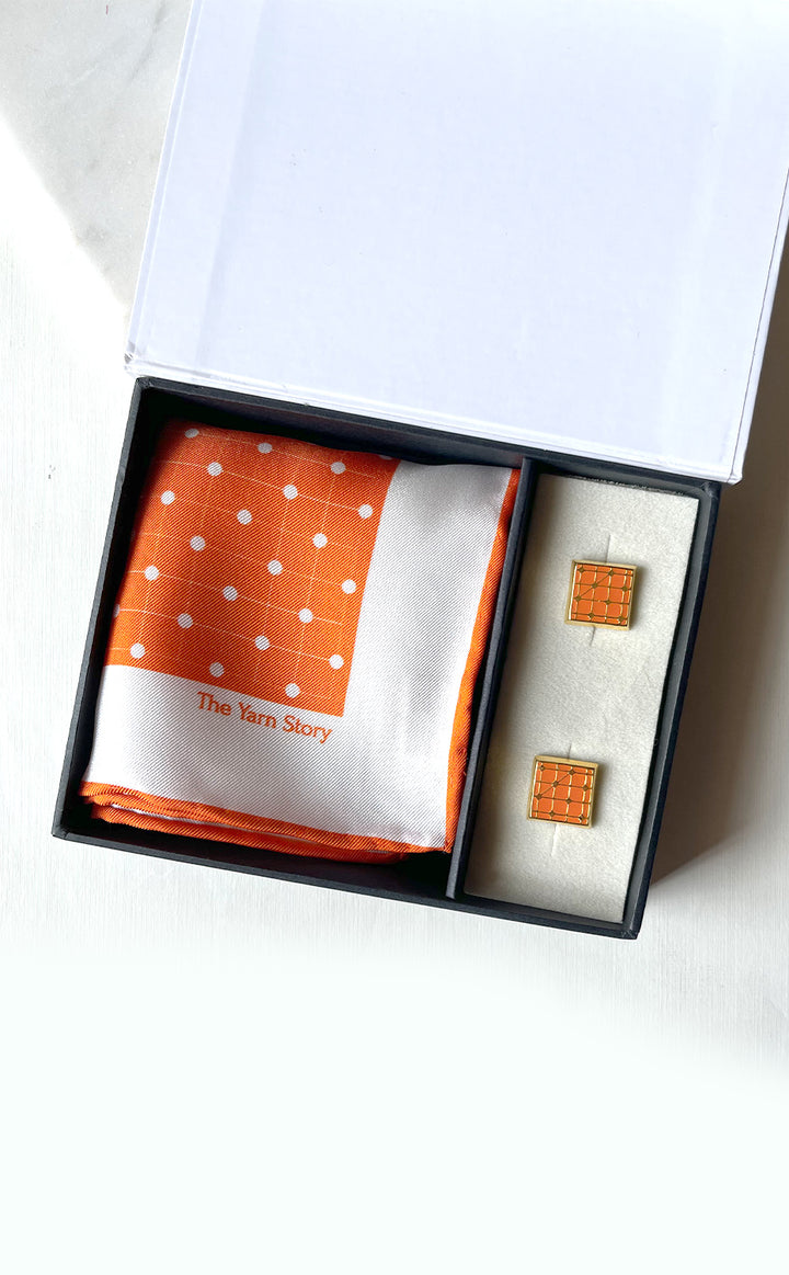 Tangerine Polka Set for Him