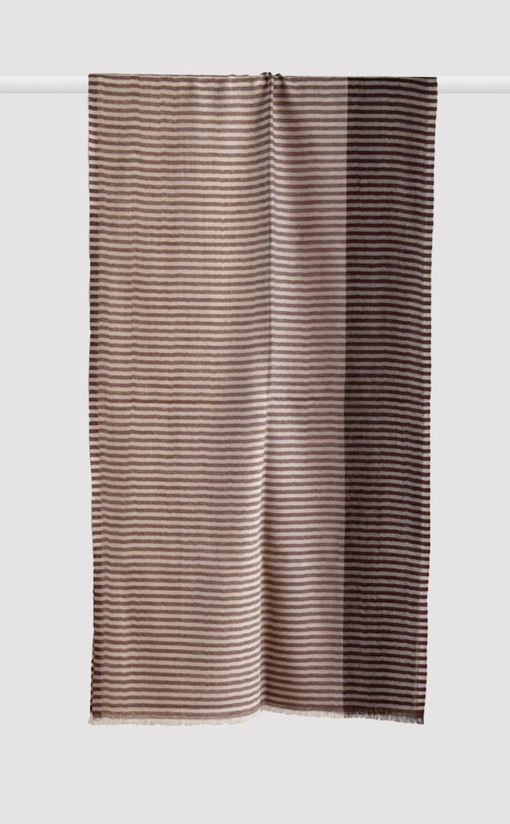 Espresso Striped Merino Muffler