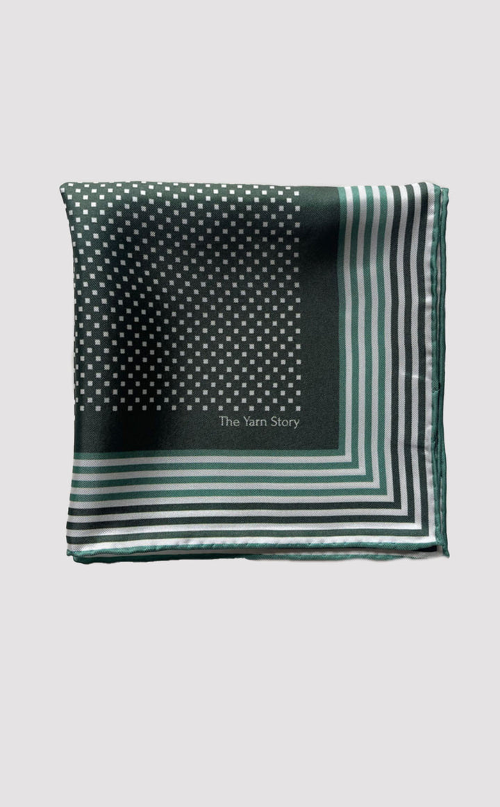 Jade Pixel Stripe Pocket Square
