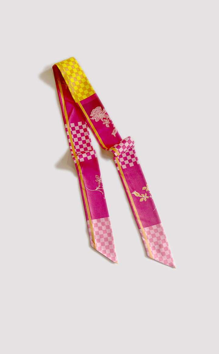 Checks Floral Pink Twilly