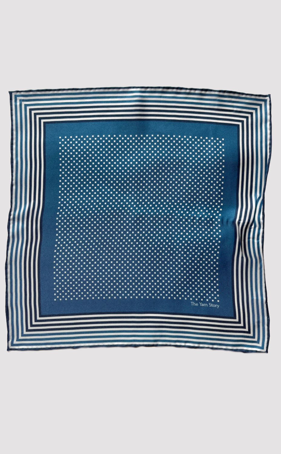 Aqua Pixel Stripe Pocket Square