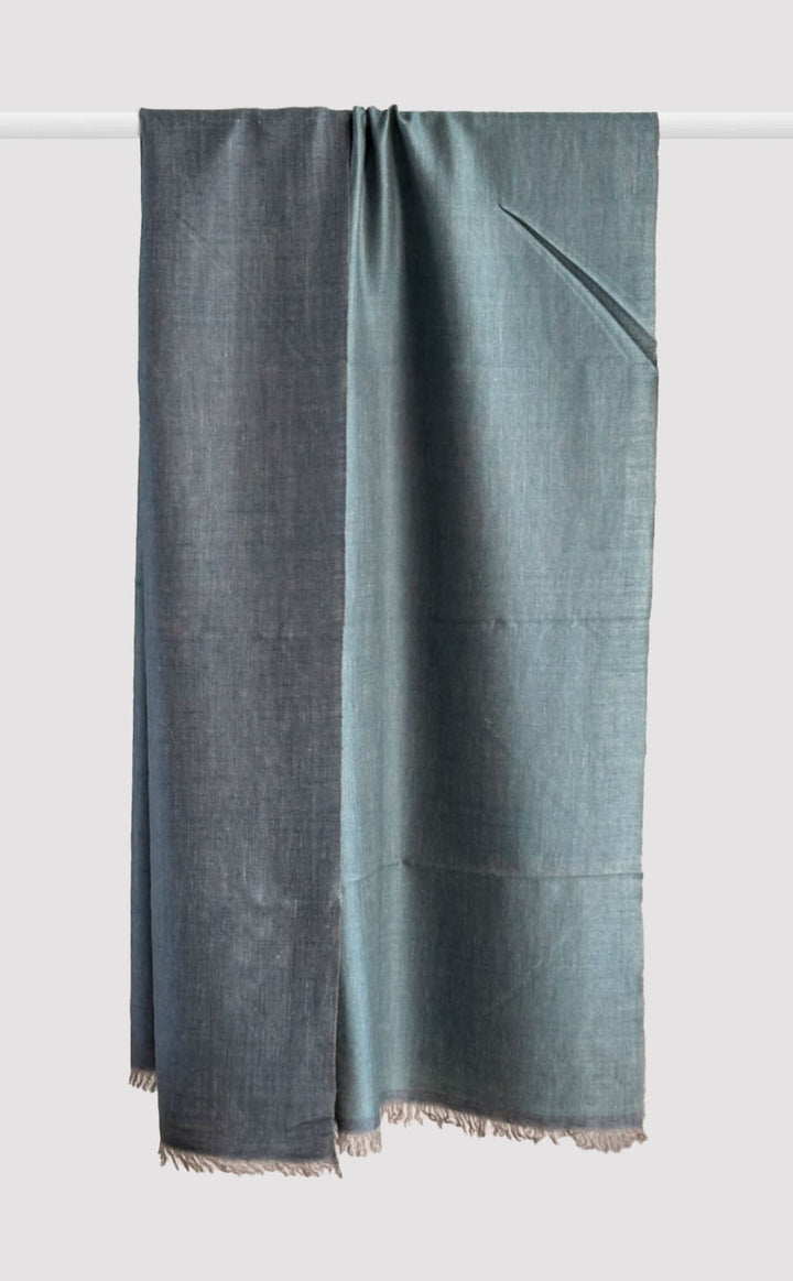 Cashmere Reversible Stole - Tidal Grey