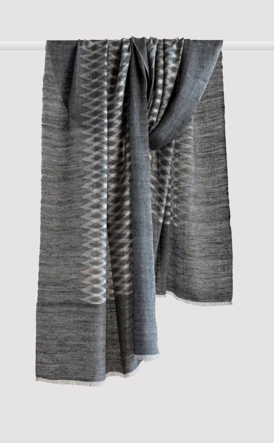 Charcoal Chevron Cashmere Stole