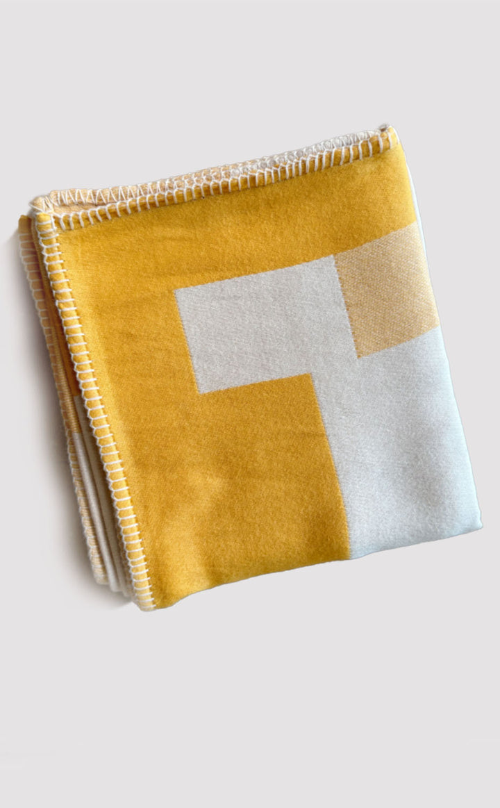 Yellow Block Baby Blanket