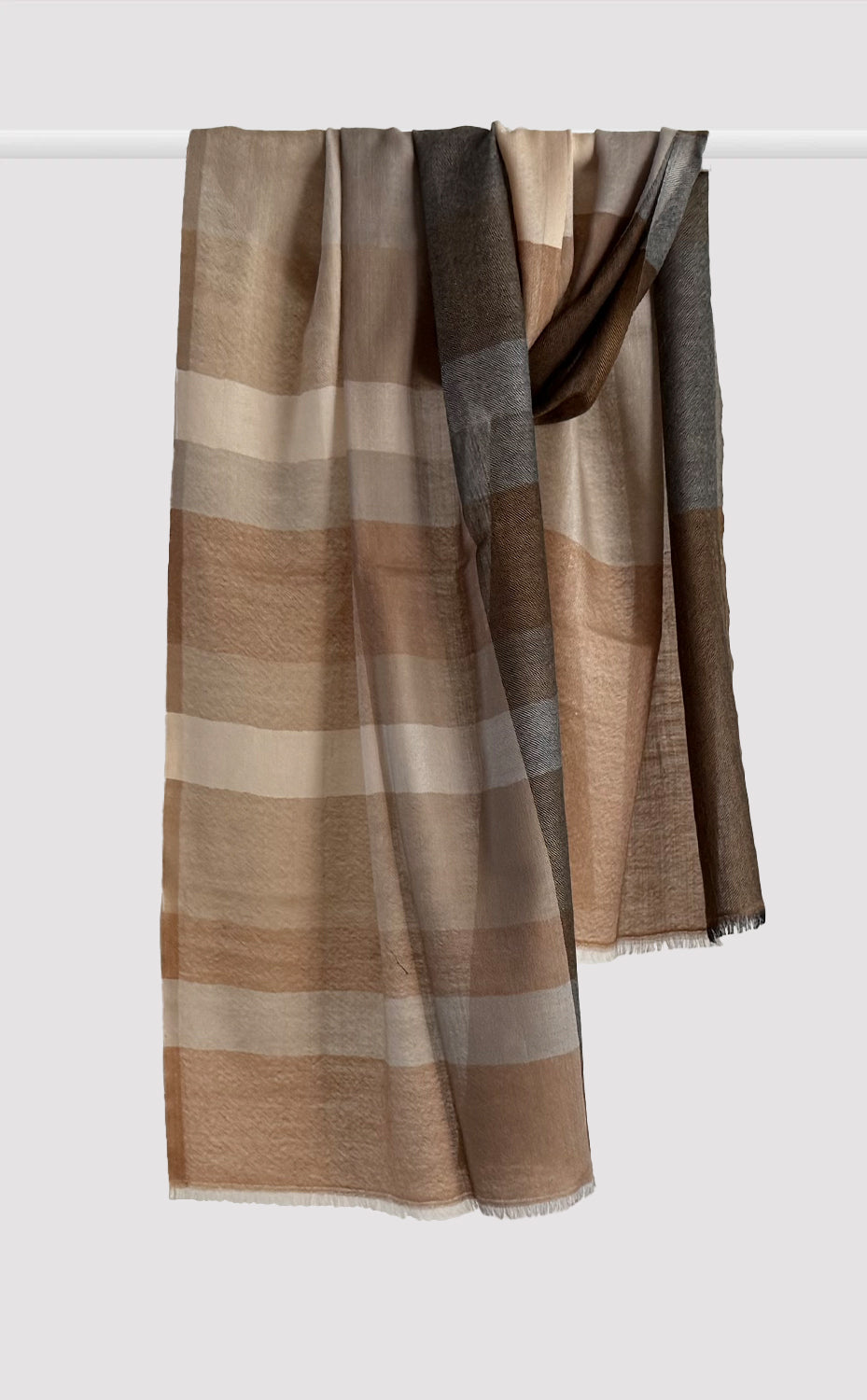 Mocha Blocked Merino Muffler