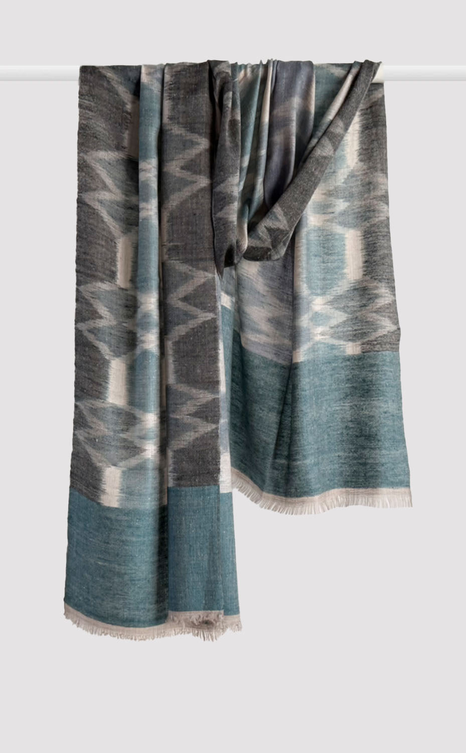 Pashmina Marine Mist Ikat Stole