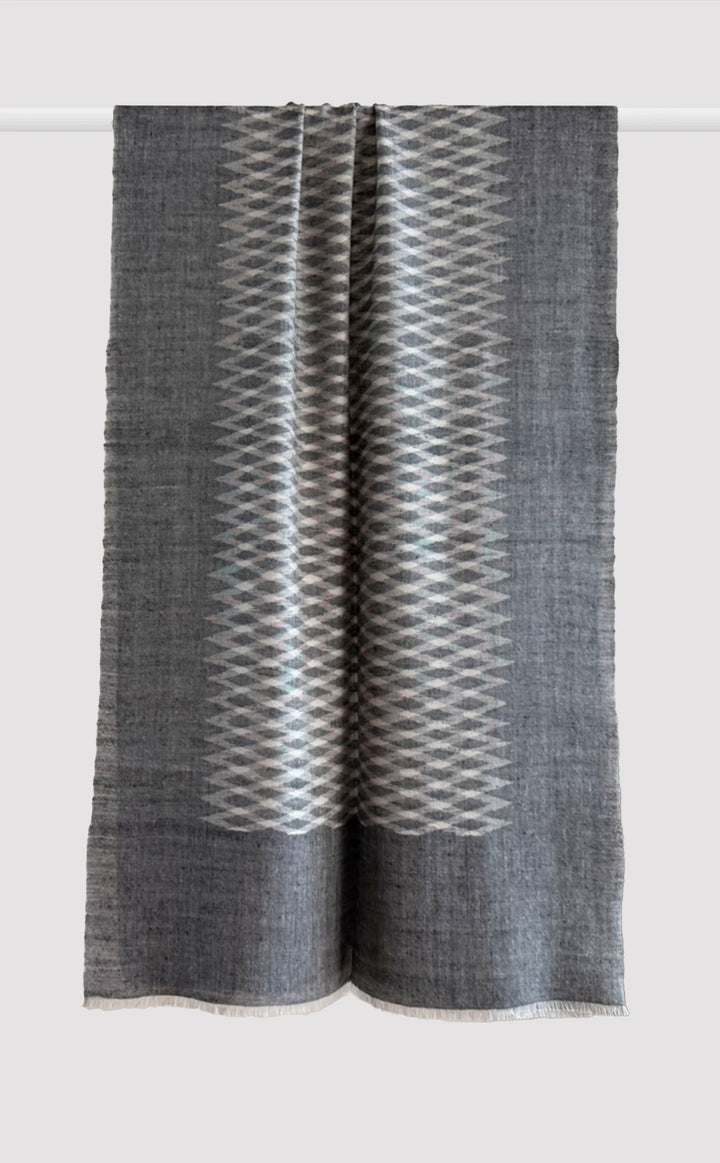 Charcoal Chevron Cashmere Stole