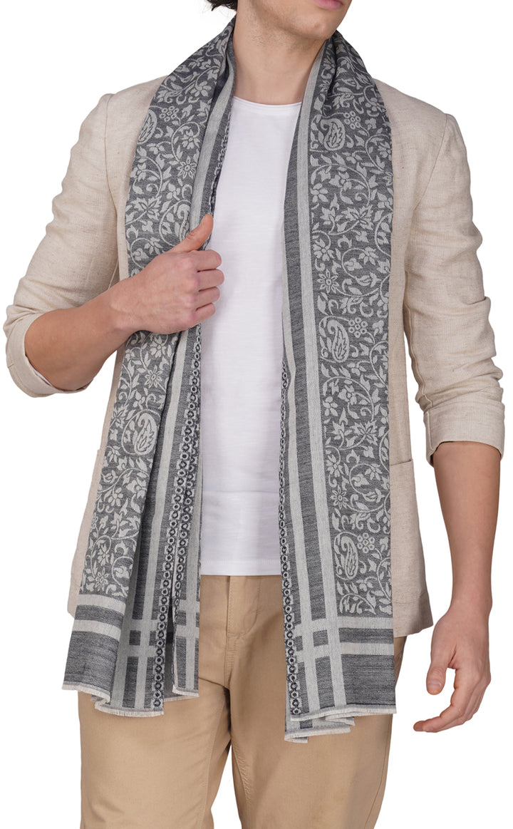 Grey Wool Jacquard