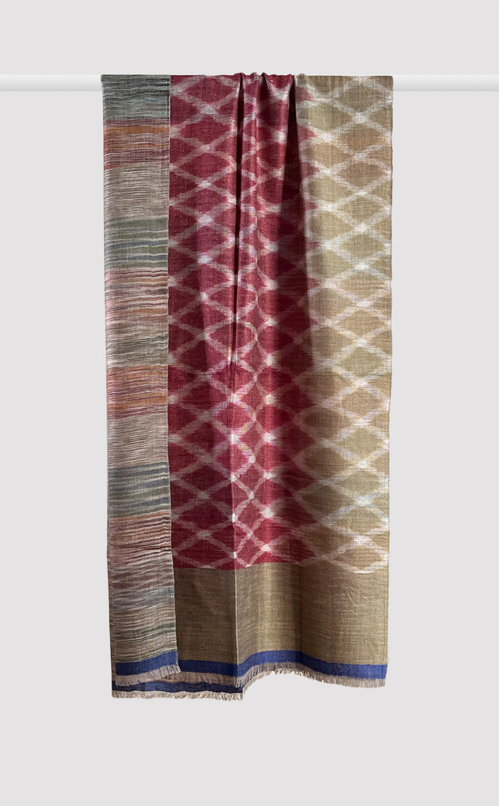 Pashmina Brick Ikat Reversible Stole