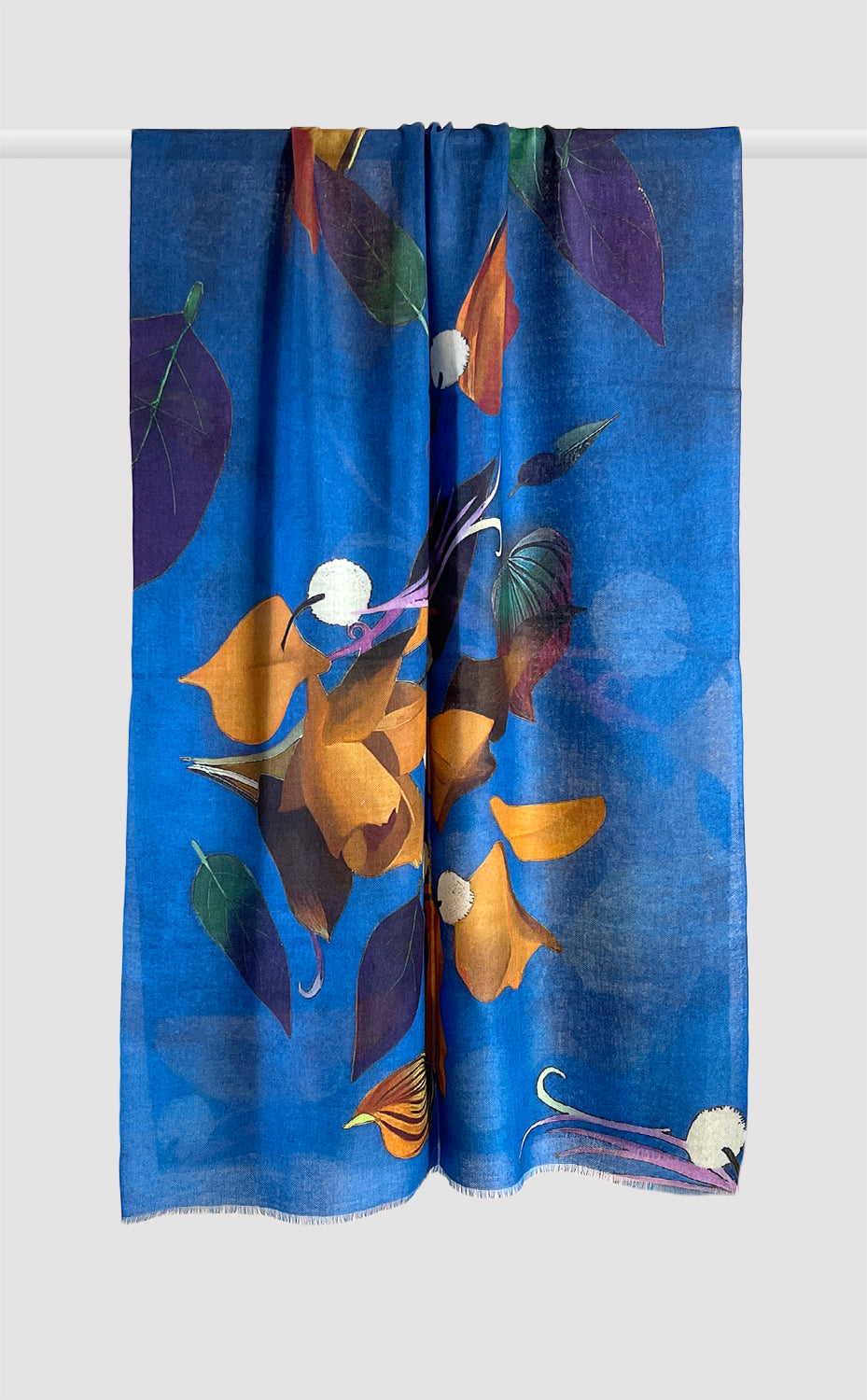 Azure Flora Printed Stole