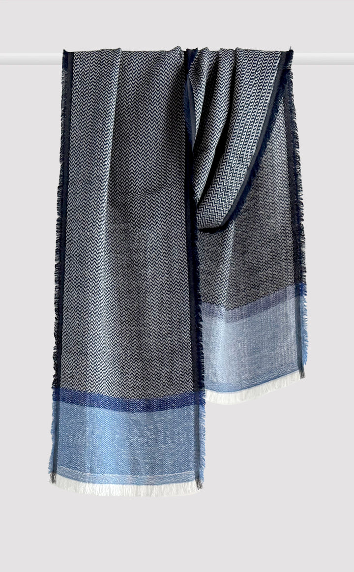 Denim Tone Chevron Wool Muffler