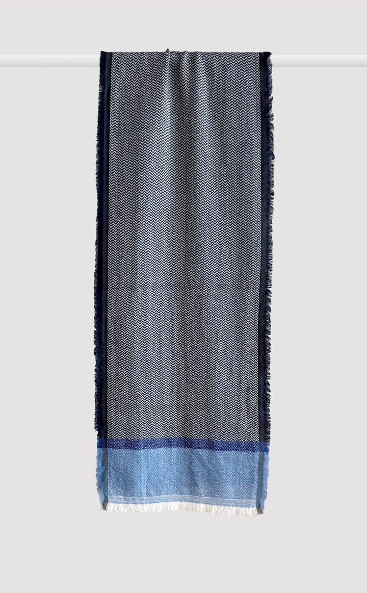 Denim Tone Chevron Wool Muffler