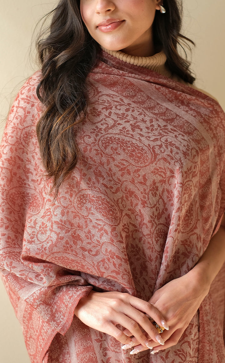 Umber Paisley Wool Jacquard