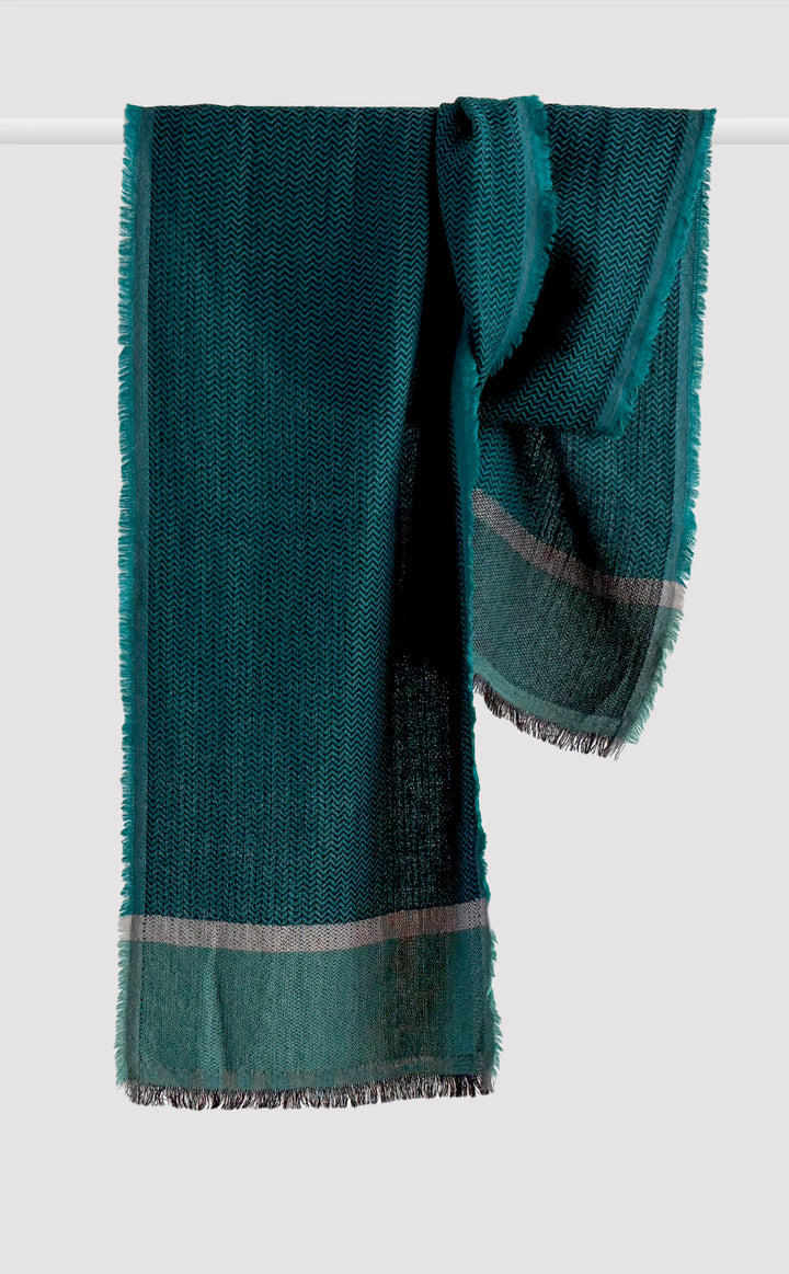 Teal Tide Chevron Wool Muffler