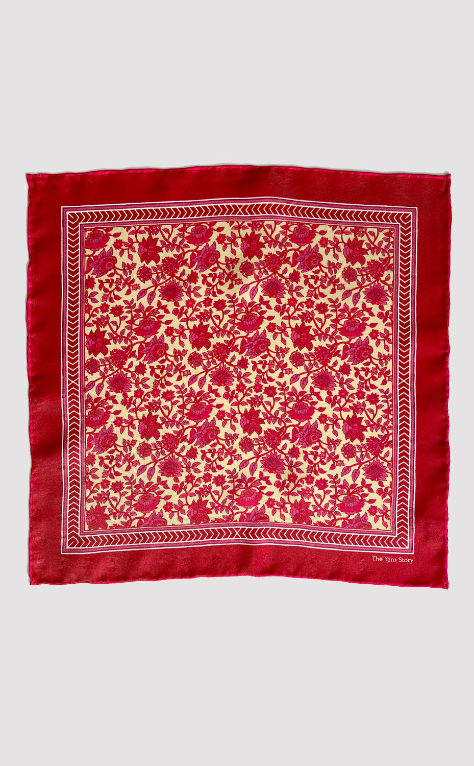 Crimson Bloom Pocket Square