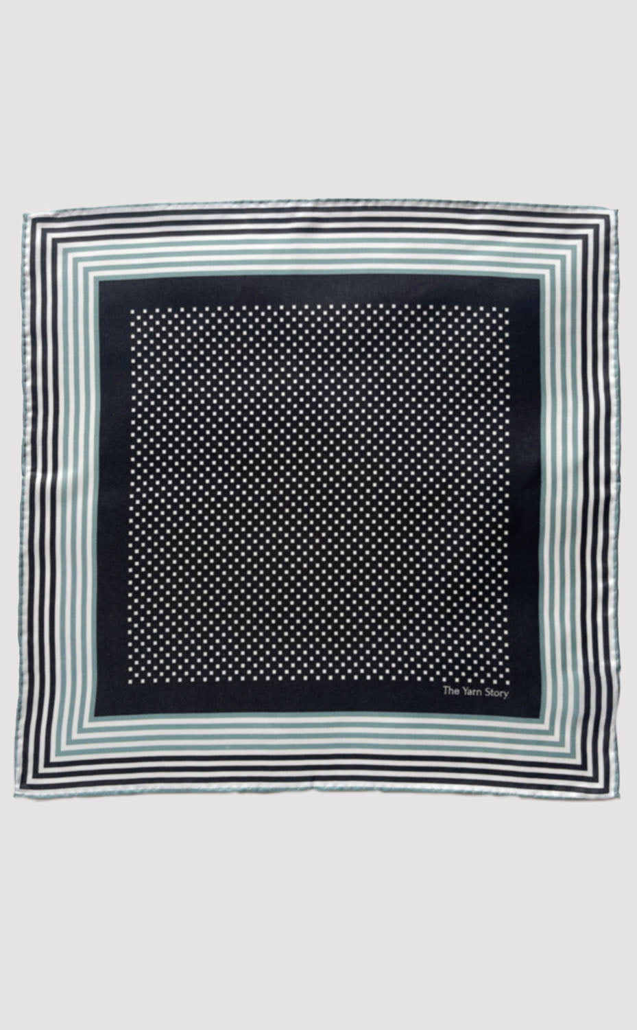 Ebony Pixel Stripe Pocket Square