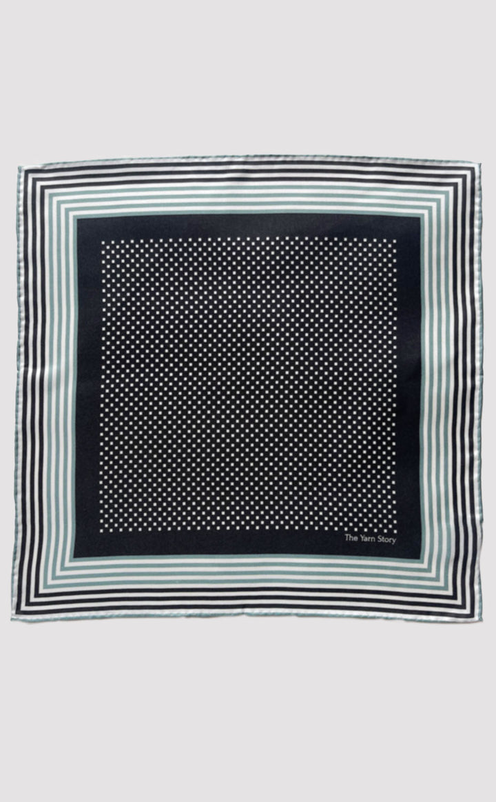 Ebony Pixel Stripe Pocket Square