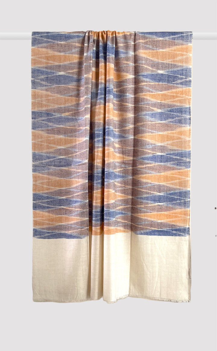 Pashmina Multicolor Crisscross Ikat Shawl