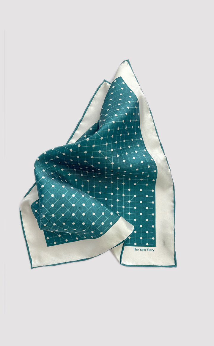 Teal Polka Pocket Square