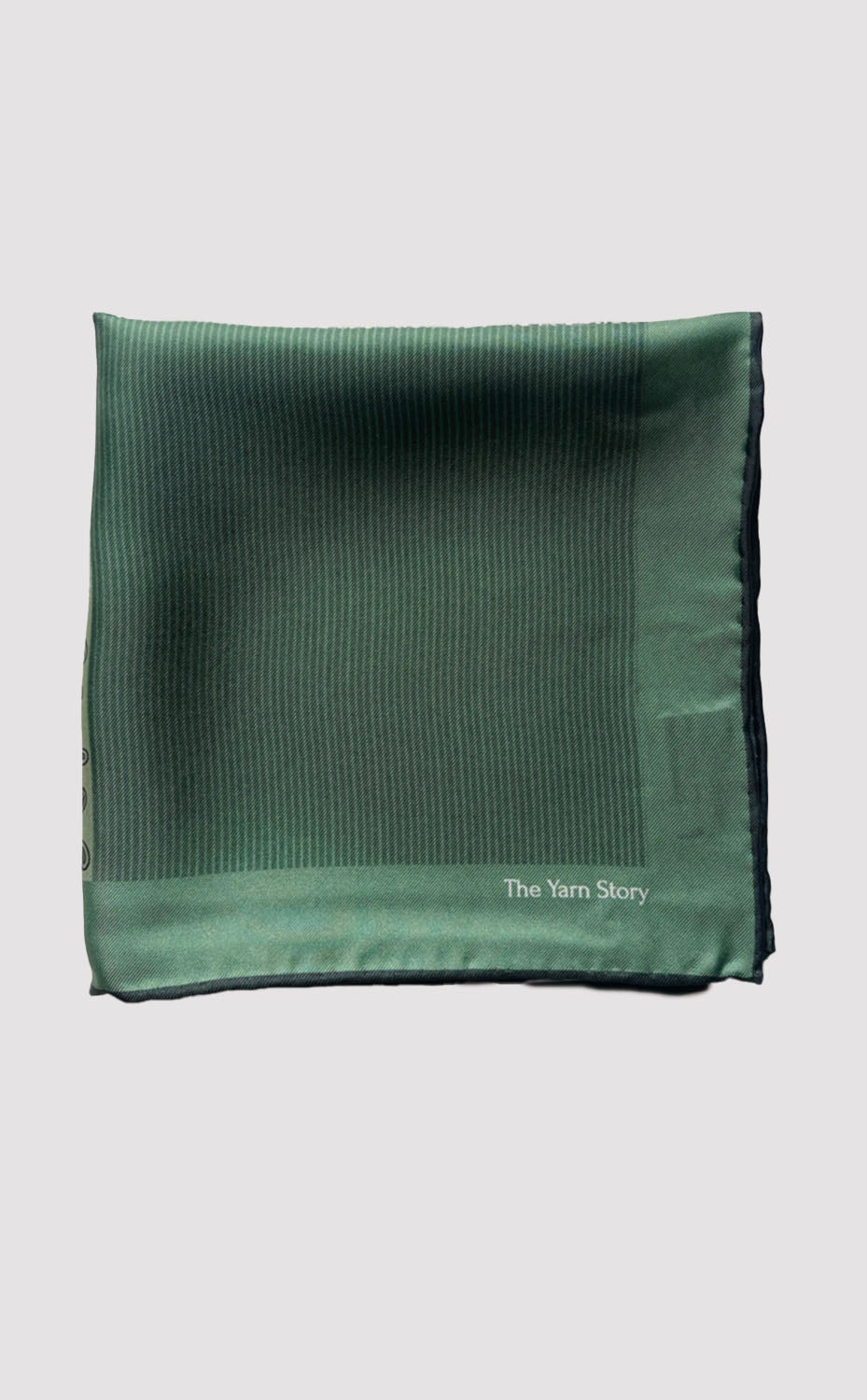 Green Floral Stripe Pocket Square