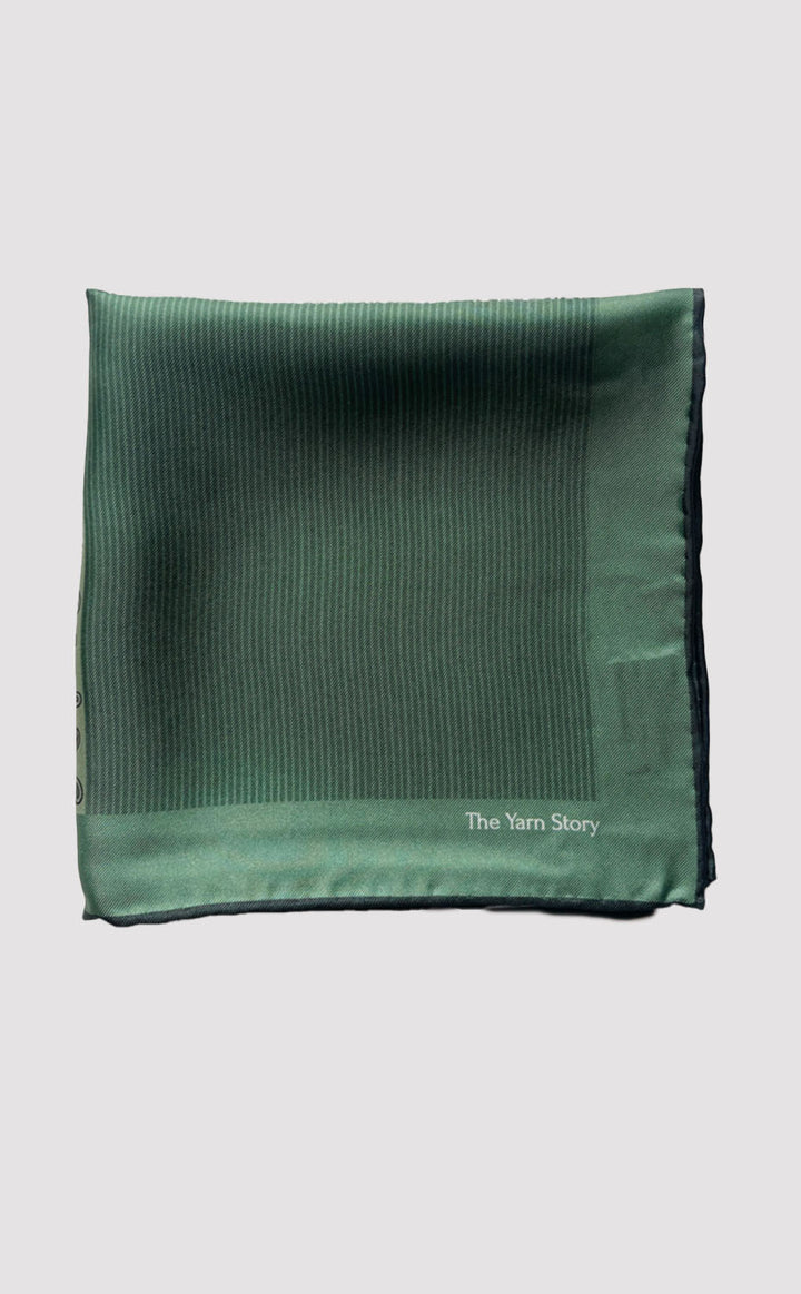 Green Floral Stripe Pocket Square