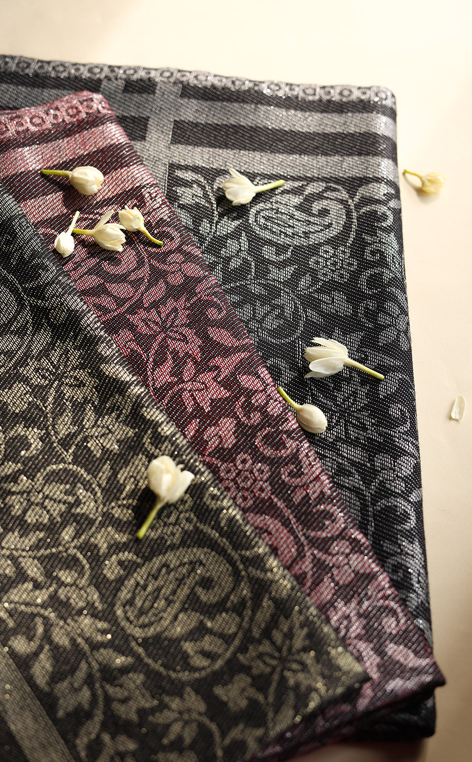 Black Gold Zari Wool Jacquard