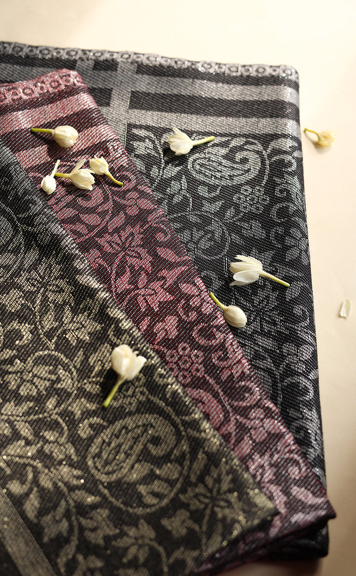 Black Gold Zari Wool Jacquard