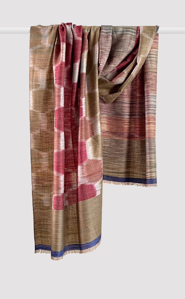 Pashmina Lime Ikat Reversible Stole