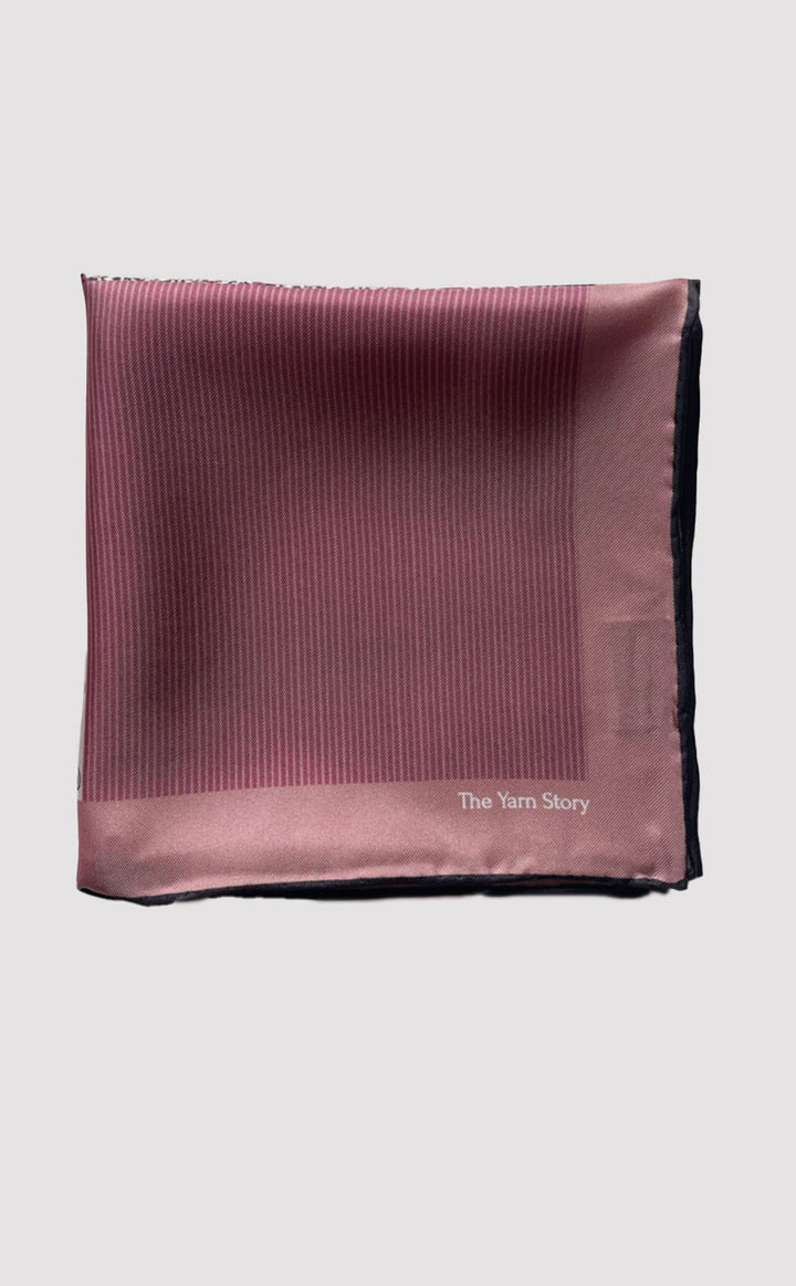 Mauve Floral Stripe Pocket Square