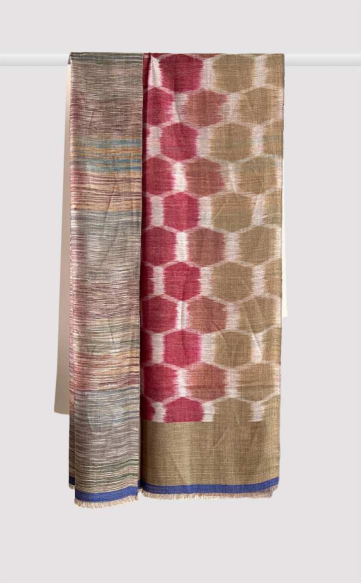 Pashmina Lime Ikat Reversible Stole