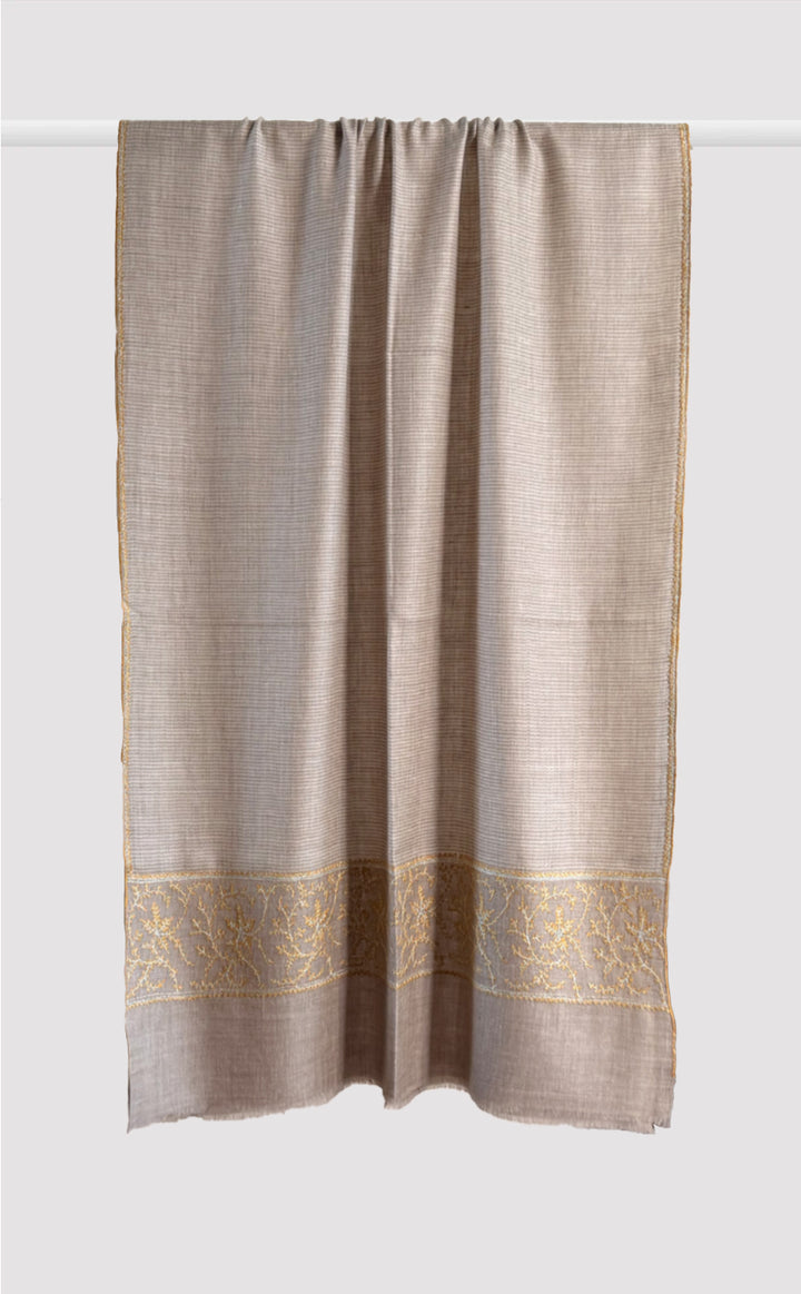 Pashmina Hand-Embroidered Sunlit Vine Stole