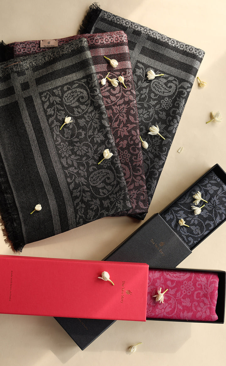 Festive Zari Wool Stole for Her