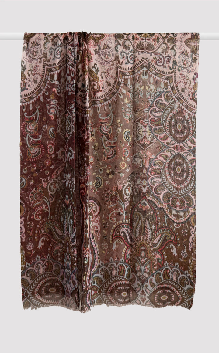 Terracotta Tale Wool Silk Shawl